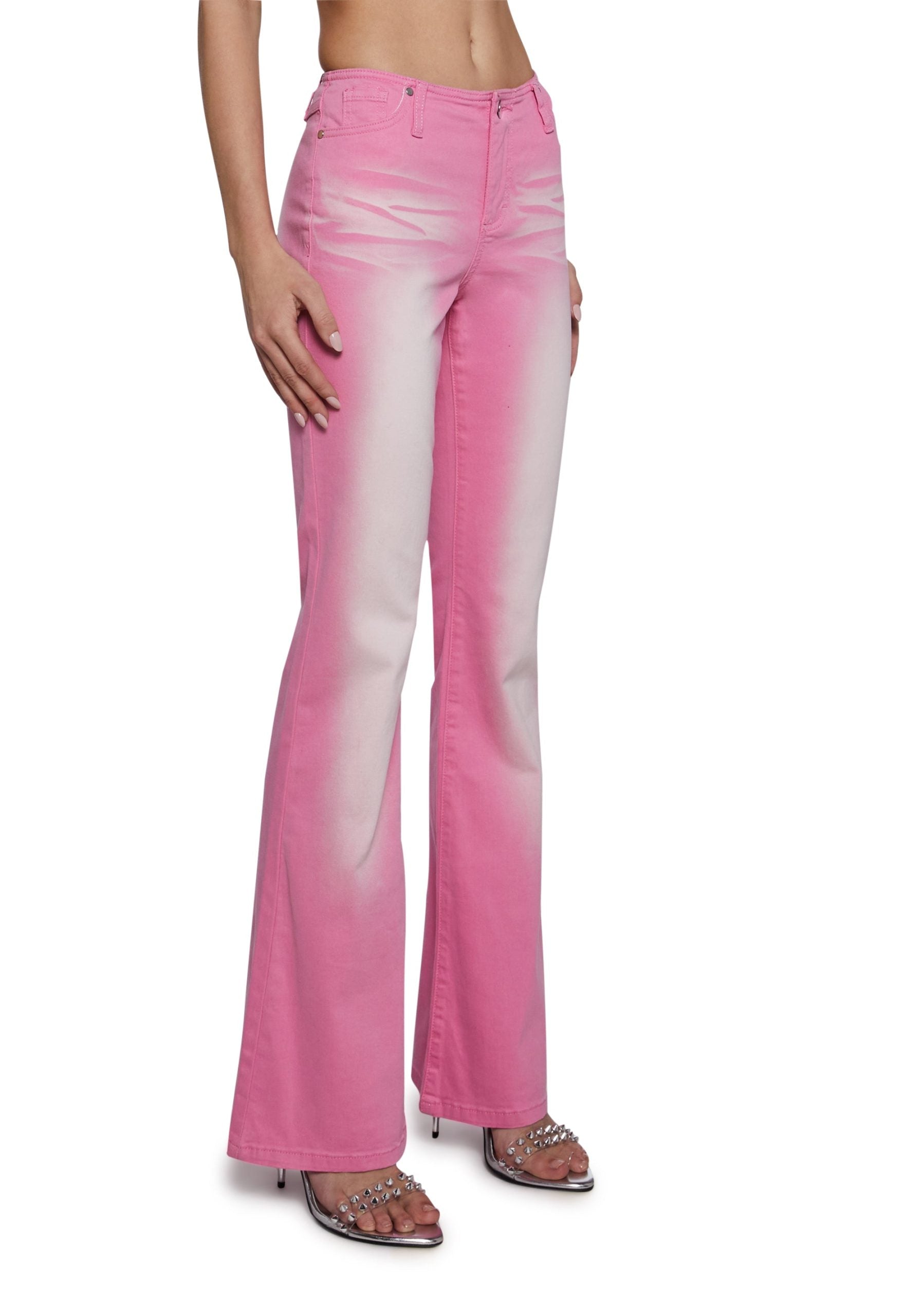 Elle Low Rise Jeans- Pink