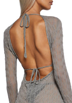 Techno Novelty Mesh Dress – Grey