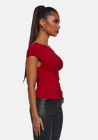 Mega Star Off The Shoulder Top – Red