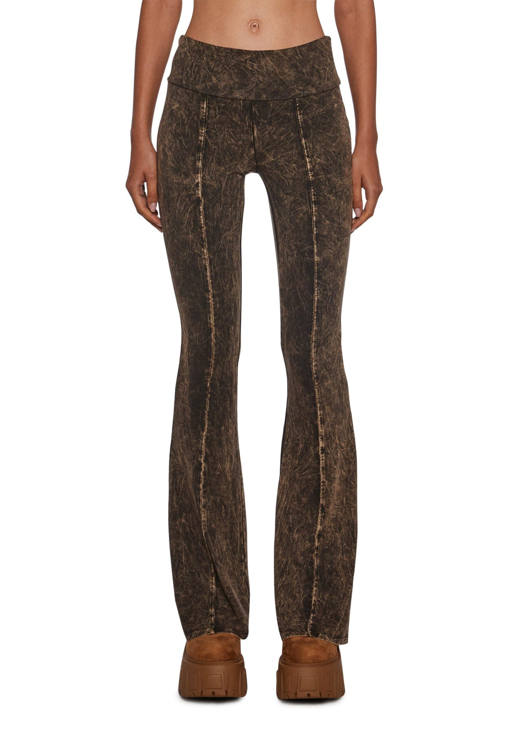 Synth Ideology Flared Pants – Brown