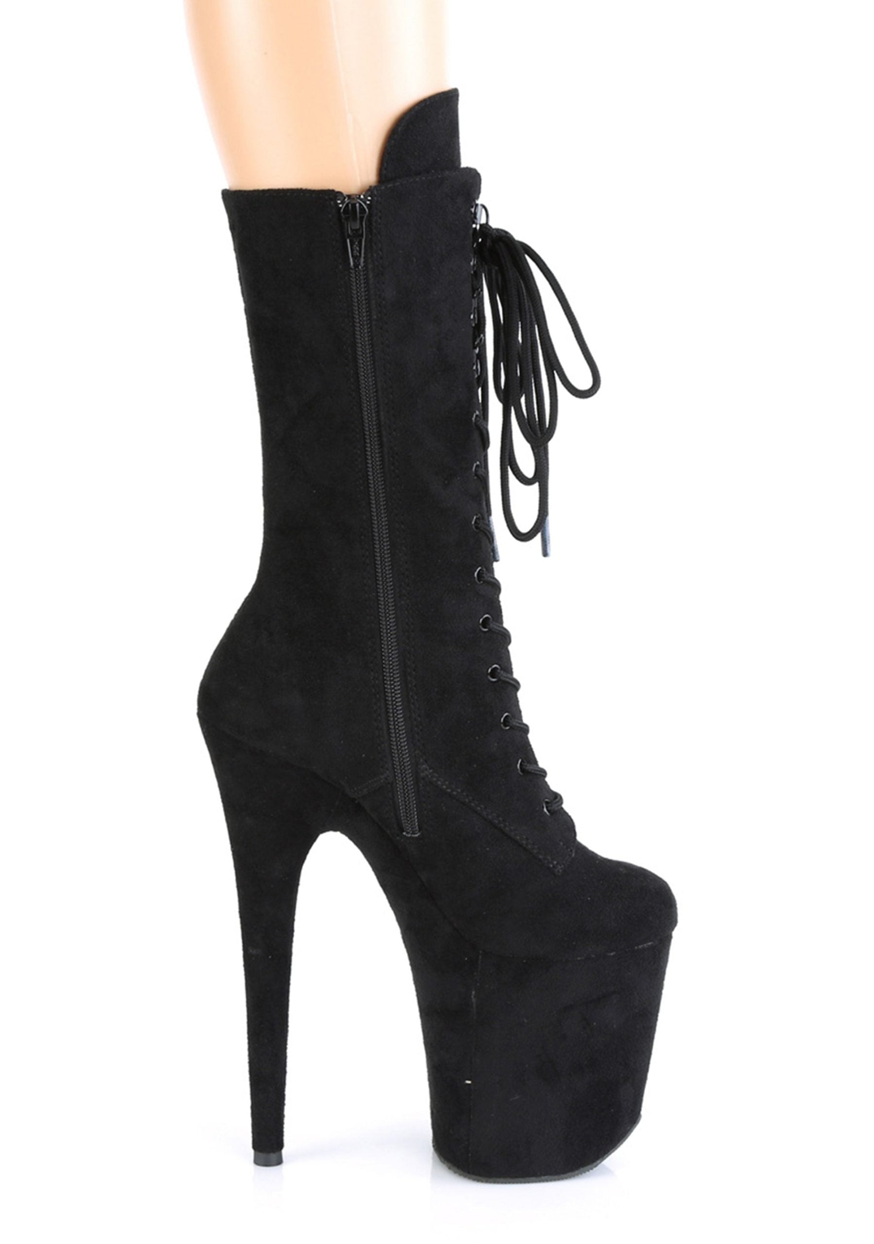 Flamingo-1050FS Platform Mid-Calf Boots-Black