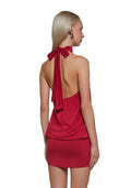 Club Moves Halter Dress – Red
