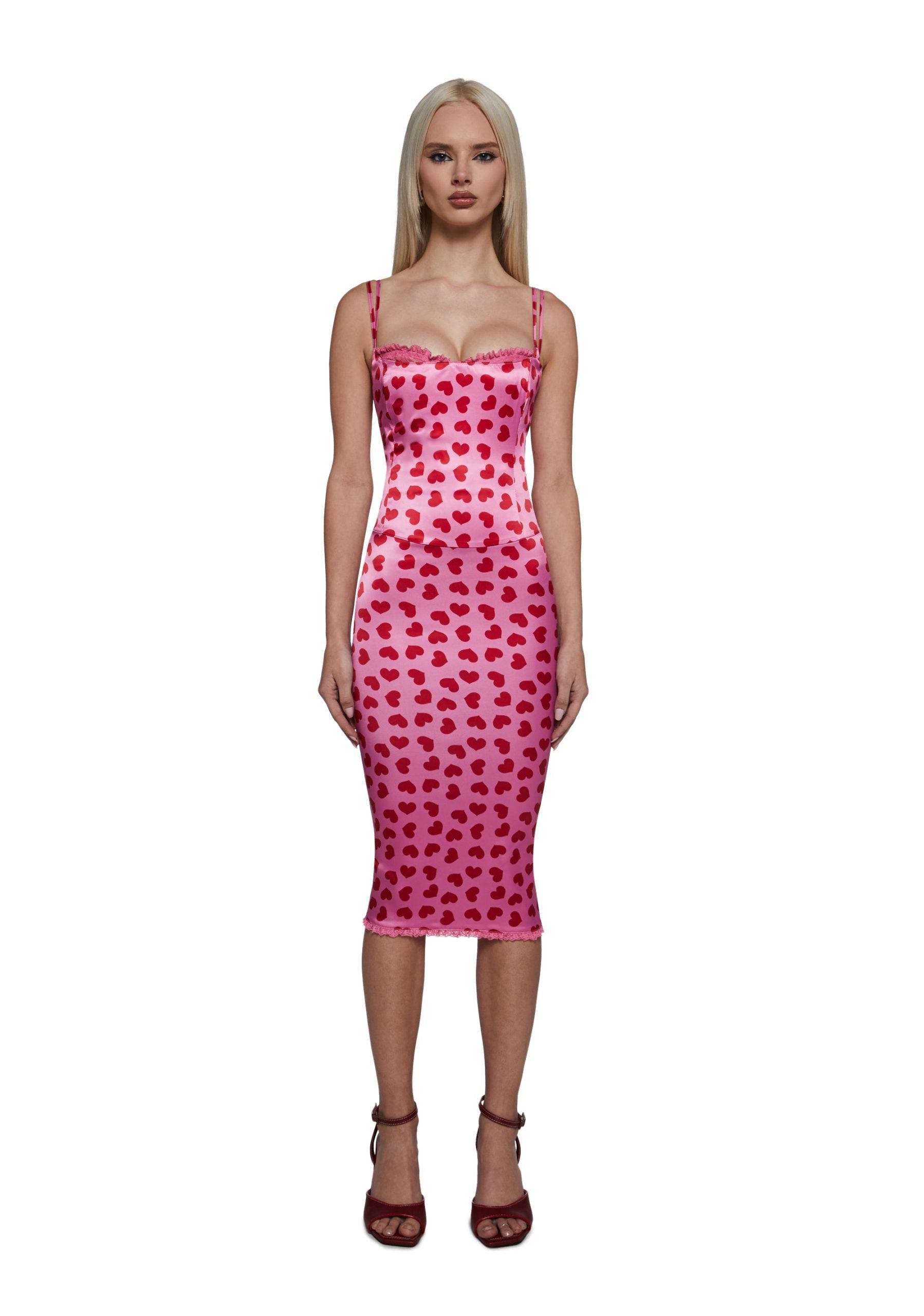 Loyal Maneater Midi Dress – Pink