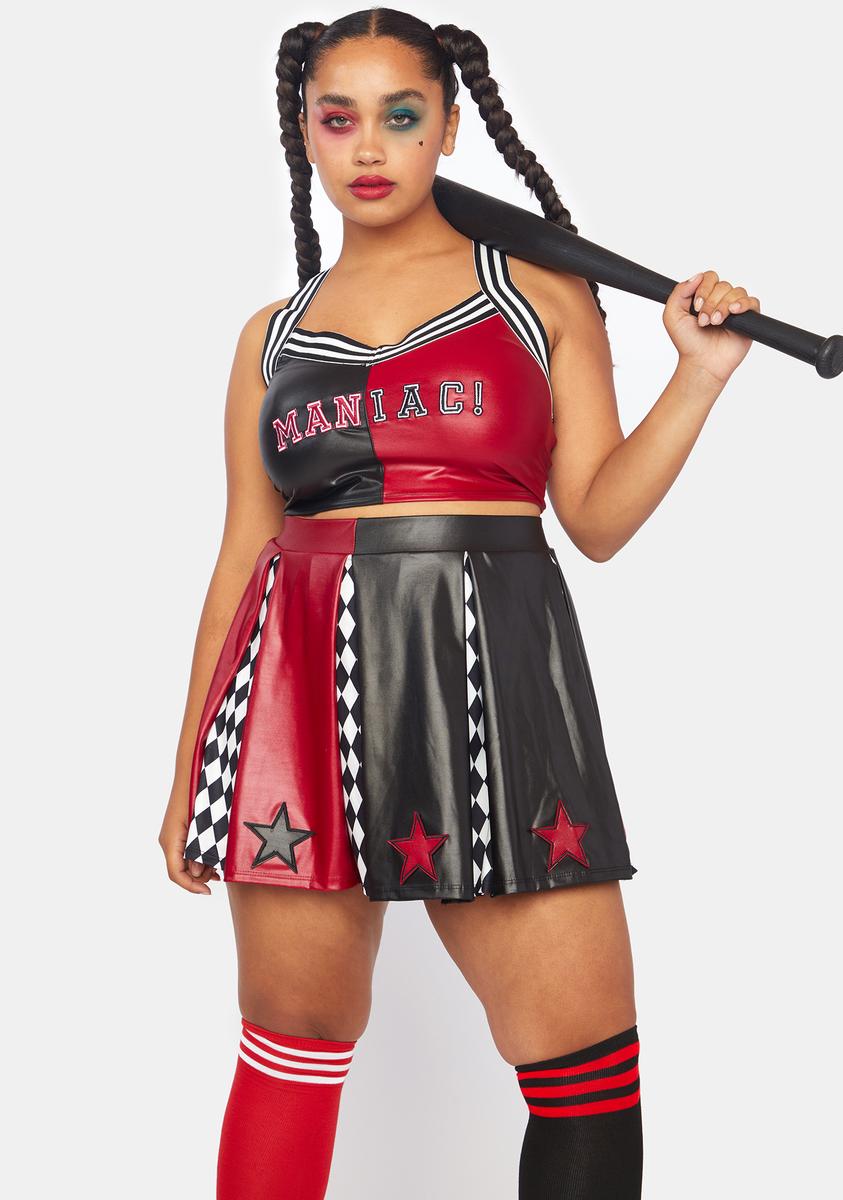 Plus Harlequin Dreams Cheerleader Costume
