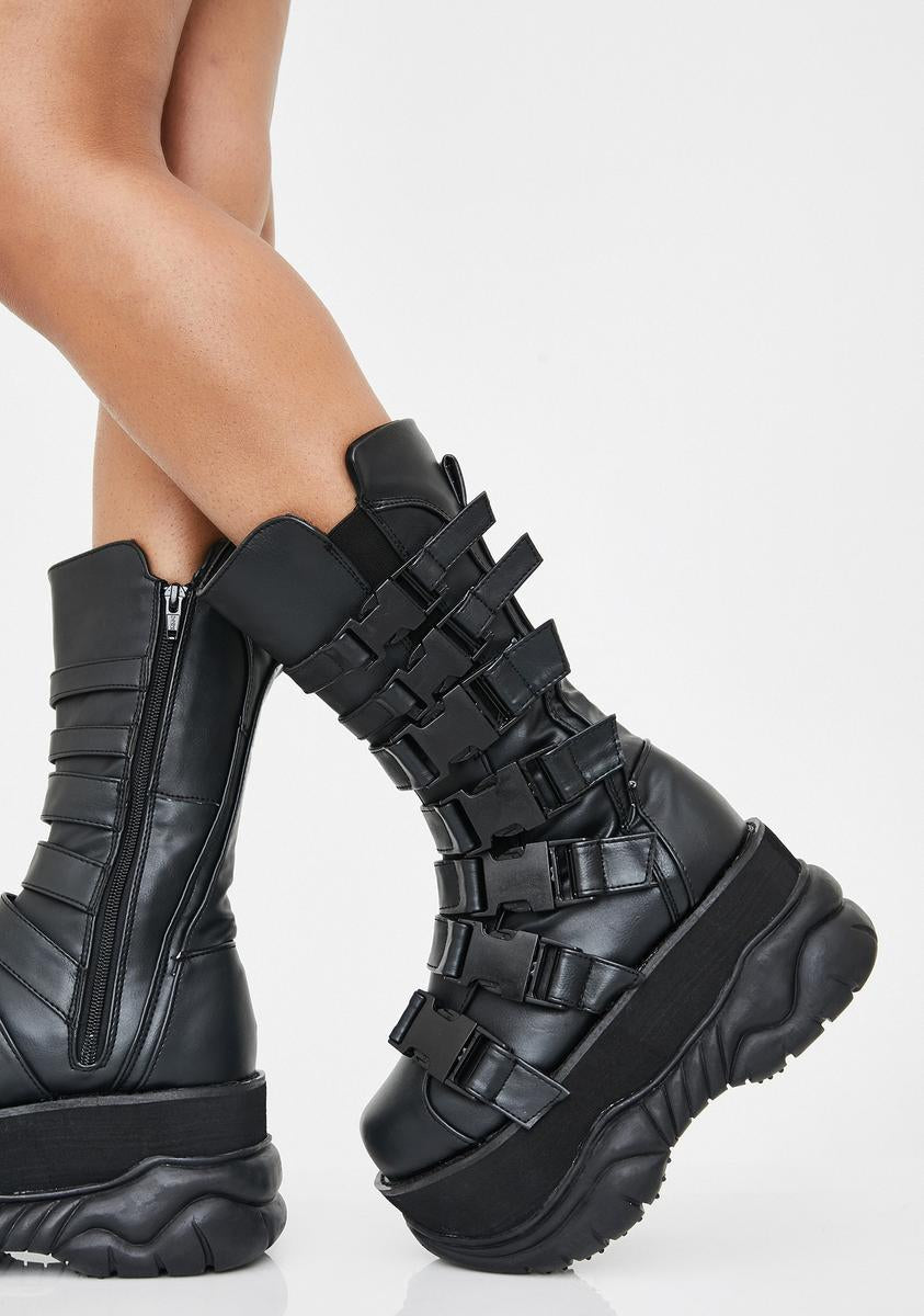 Neptune-210 Unisex Platform Mid-Calf Boots