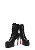 X Rocky Horror Show Thrill Me Lipstick Heeled Boots – Black