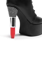 X Rocky Horror Show Thrill Me Lipstick Heeled Boots – Black