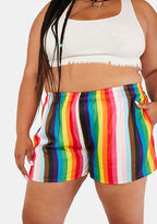 Plus United As One Striped Shorts