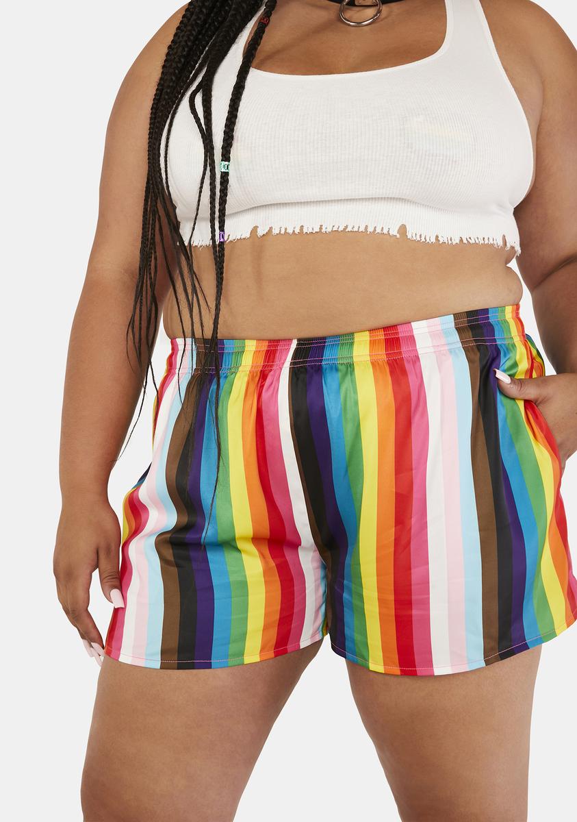 Plus United As One Striped Shorts