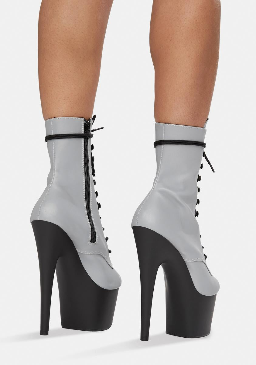 Own The Spotlight Reflective Platform Boots