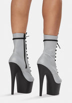 Own The Spotlight Reflective Platform Boots