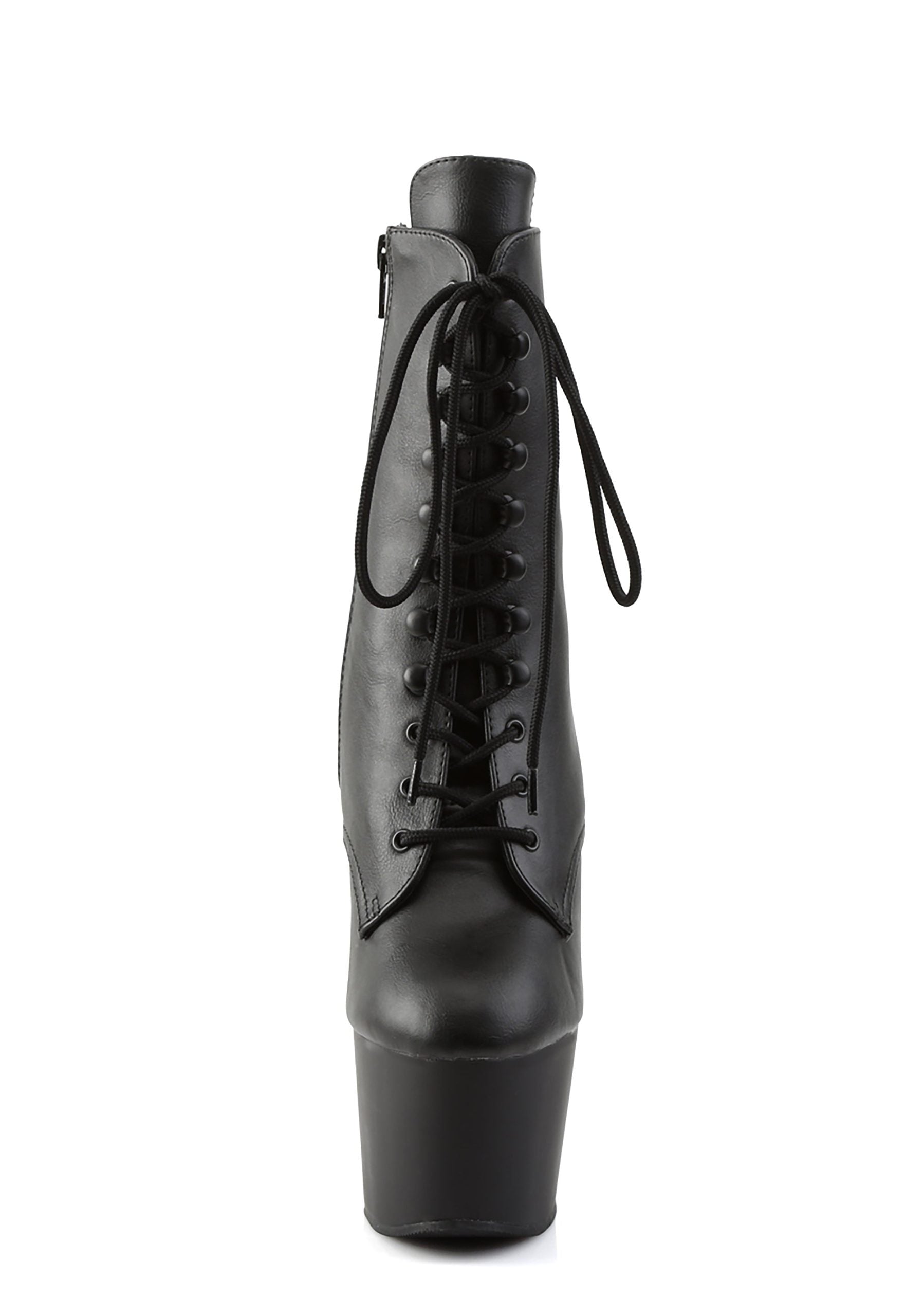Adore-1020 Platform Ankle Boots-Black PU