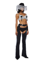 Giddy Up Rhinestone Cowgirl Costume – Black
