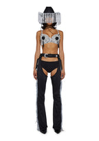 Giddy Up Rhinestone Cowgirl Costume – Black