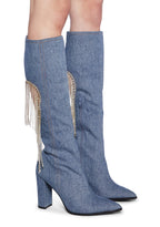 Jacqueline Heeled Boots – Denim