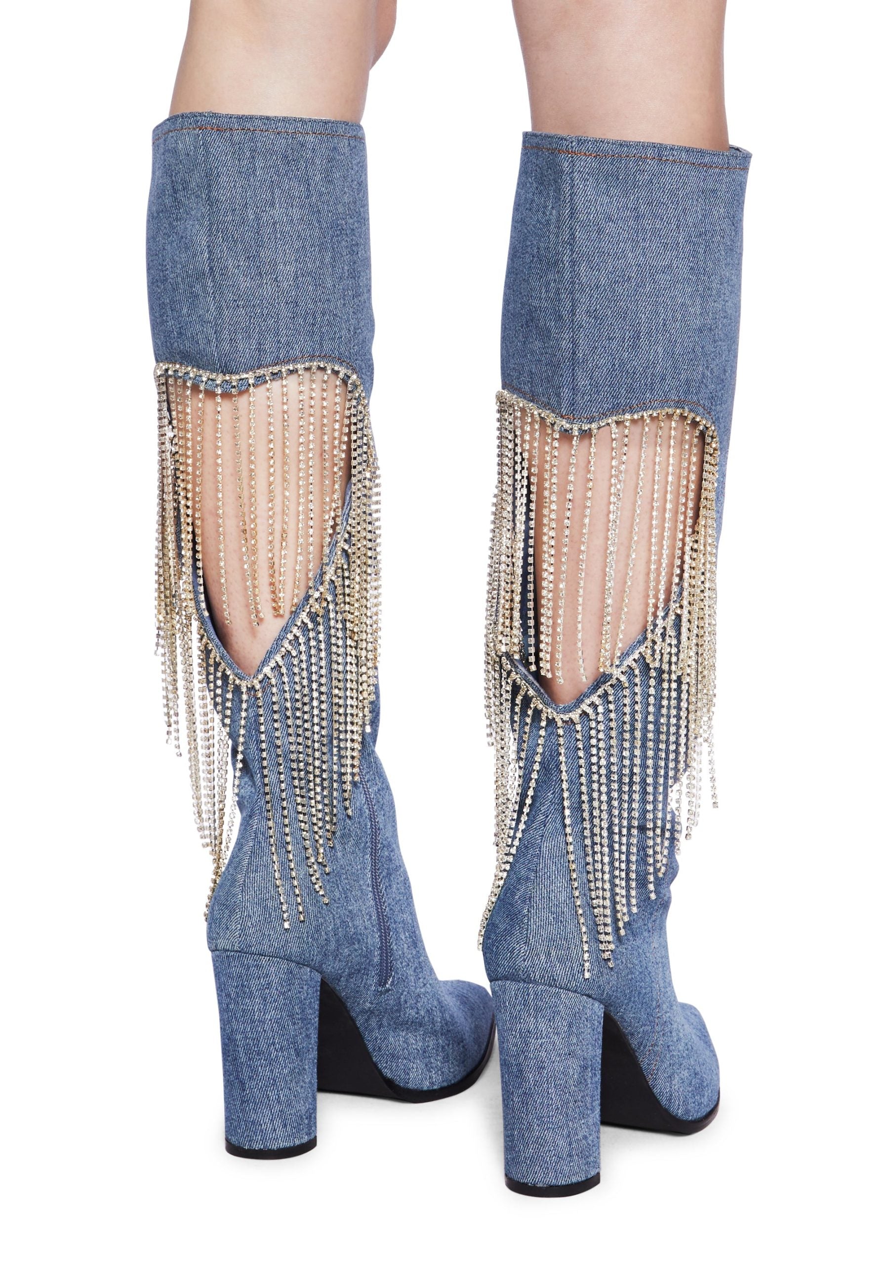 Jacqueline Heeled Boots – Denim