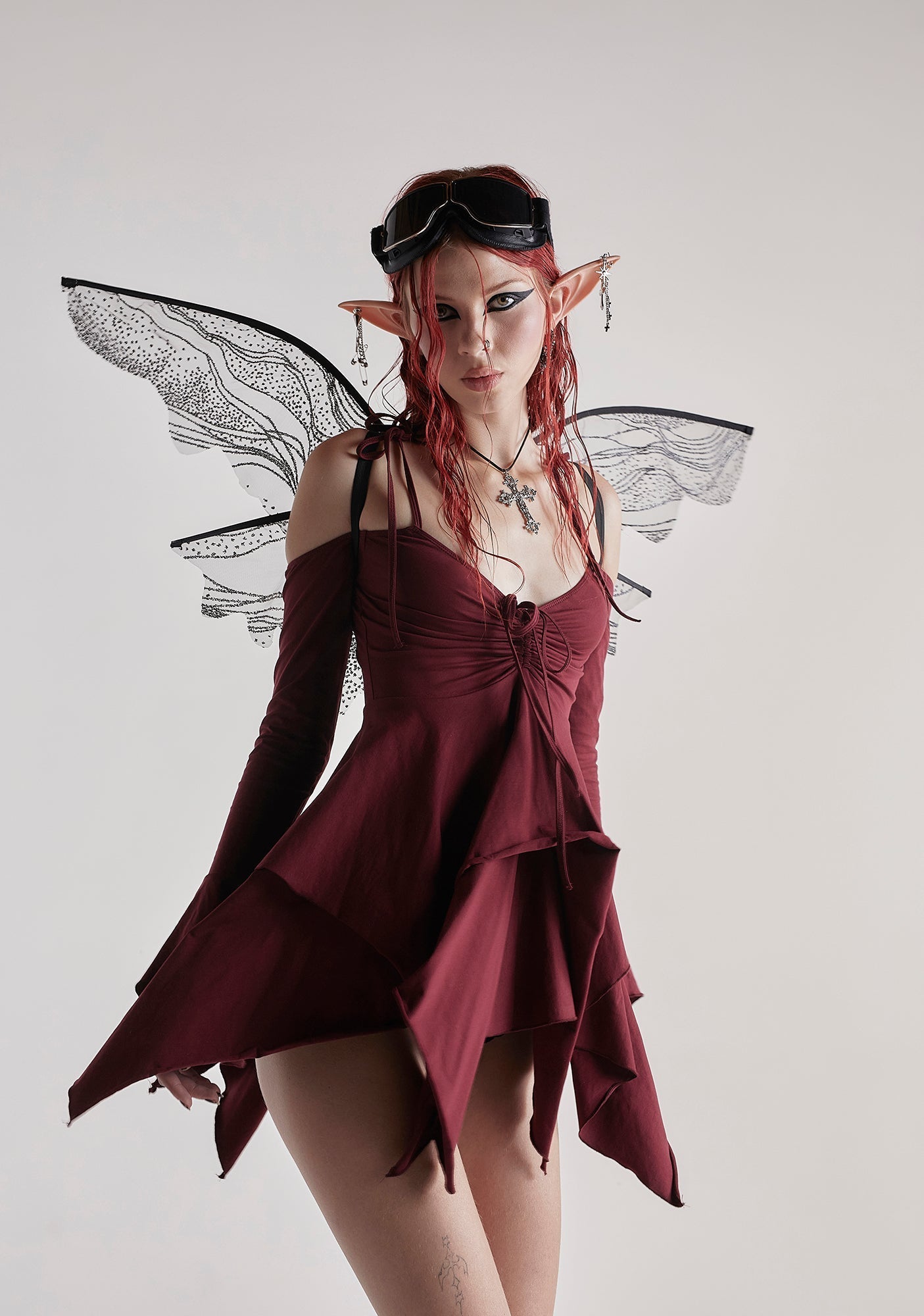 F is For Fairies Handkerchief Dress – Burgundy