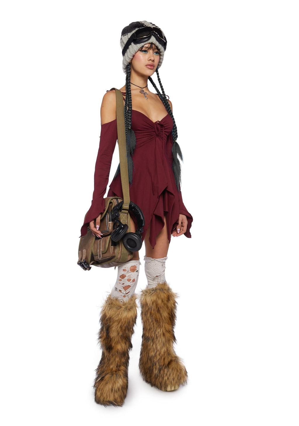 F is For Fairies Handkerchief Dress – Burgundy