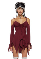 F is For Fairies Handkerchief Dress – Burgundy