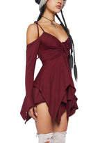 F is For Fairies Handkerchief Dress – Burgundy