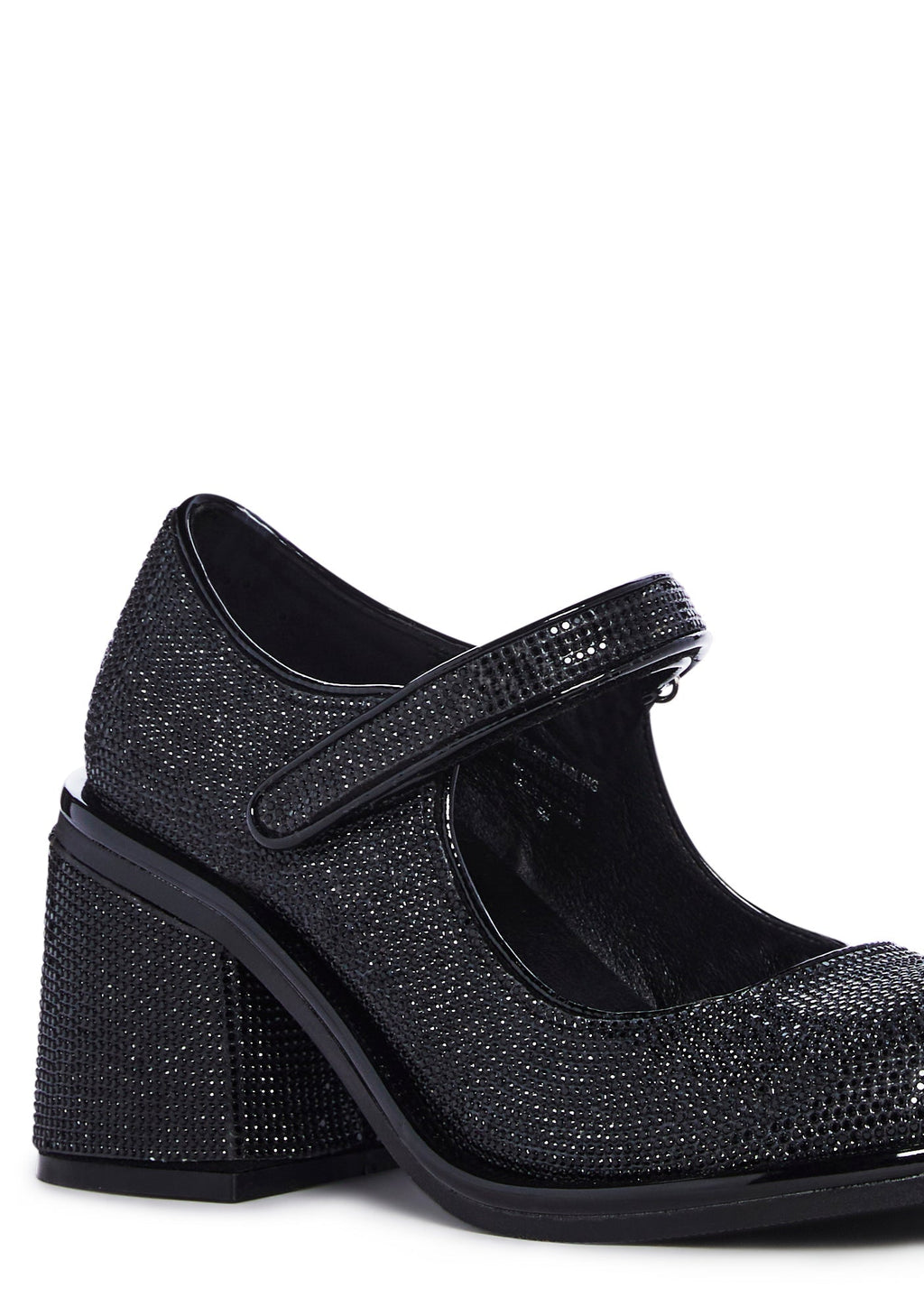 Desire Me Rhinestone Mary Janes – Black