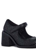 Desire Me Rhinestone Mary Janes – Black