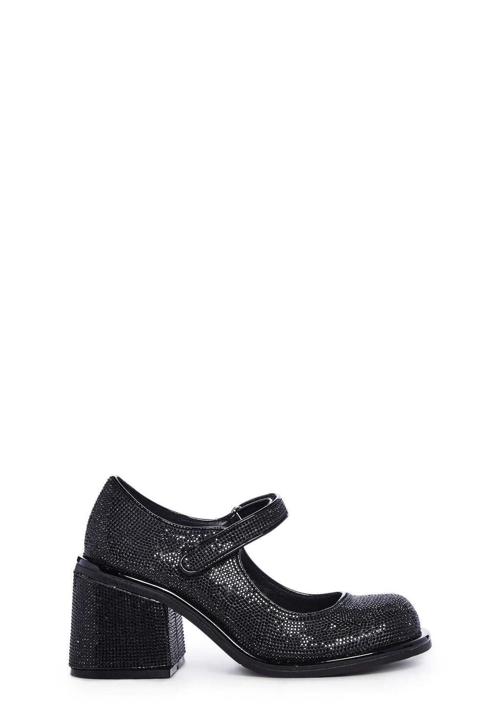 Desire Me Rhinestone Mary Janes – Black