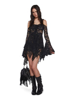 F is For Fairies Handkerchief Dress – Black Lace