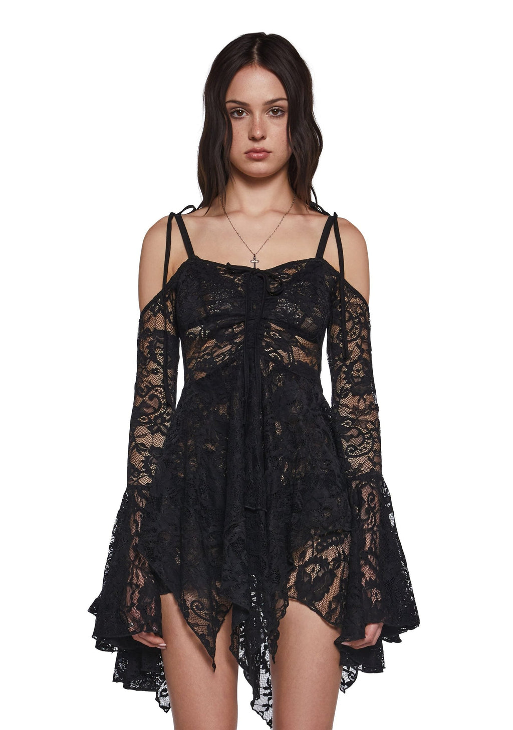 F is For Fairies Handkerchief Dress – Black Lace