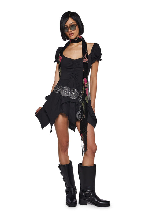 Chasin’ Rainbows Mini Dress – Black