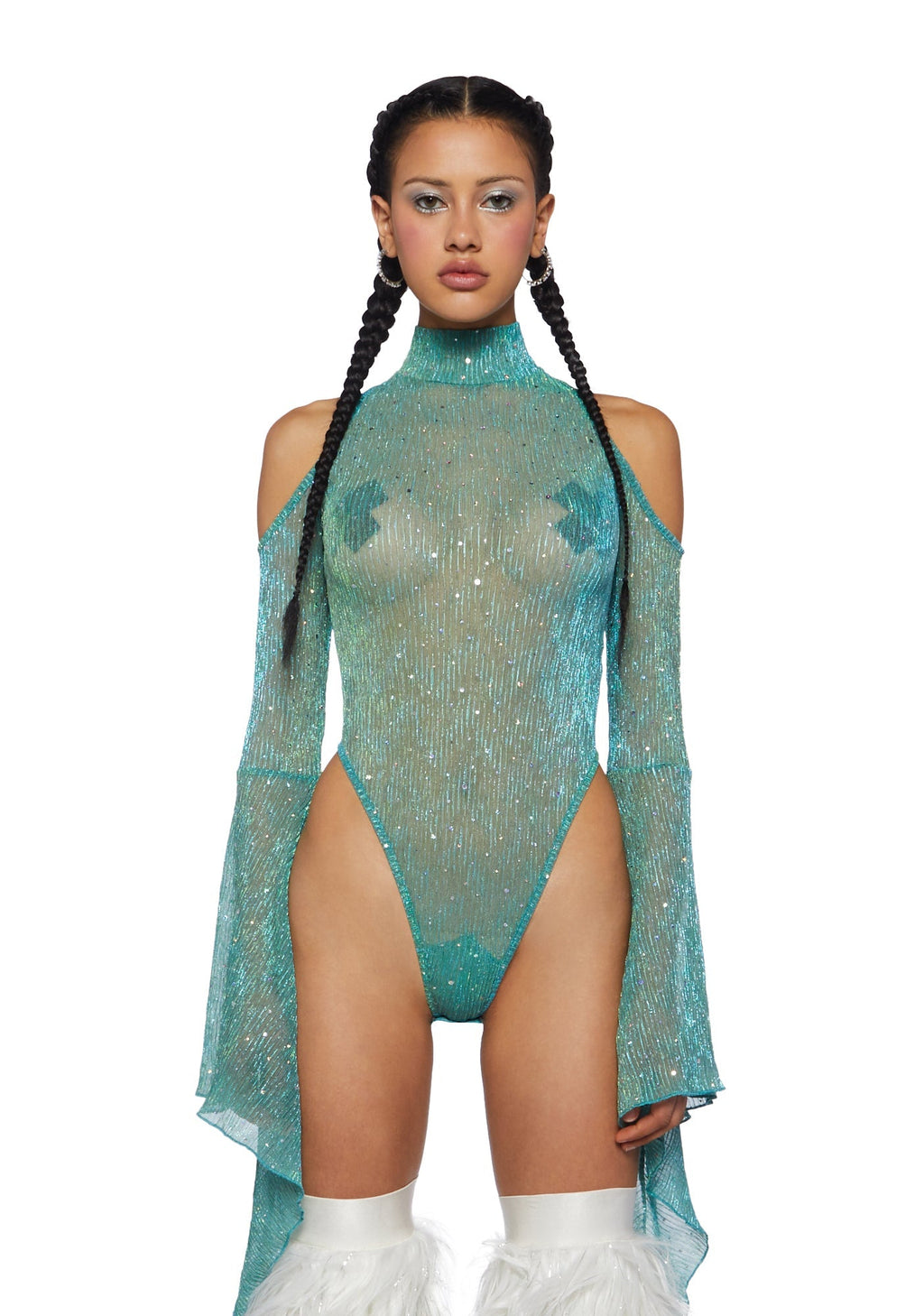 Transcendent Spectre Sequin Bodysuit – Teal
