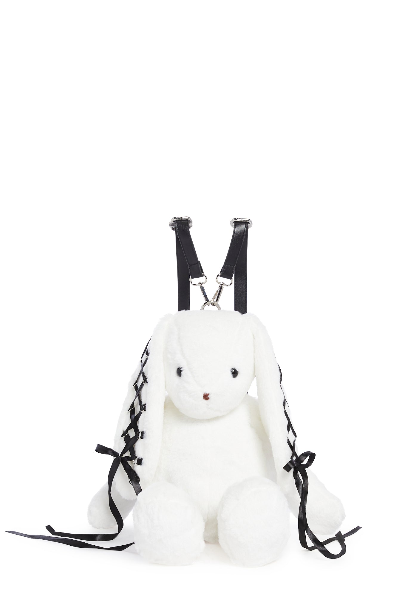 Cuddly Bunny Plush Backpack – White