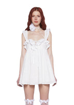 Sunset Stroll Babydoll Dress – White