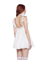 Sunset Stroll Babydoll Dress – White