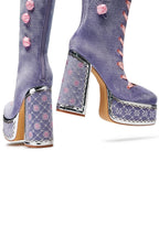 Guiltless Ghost Lace Up Platform Long Boots – Lilac