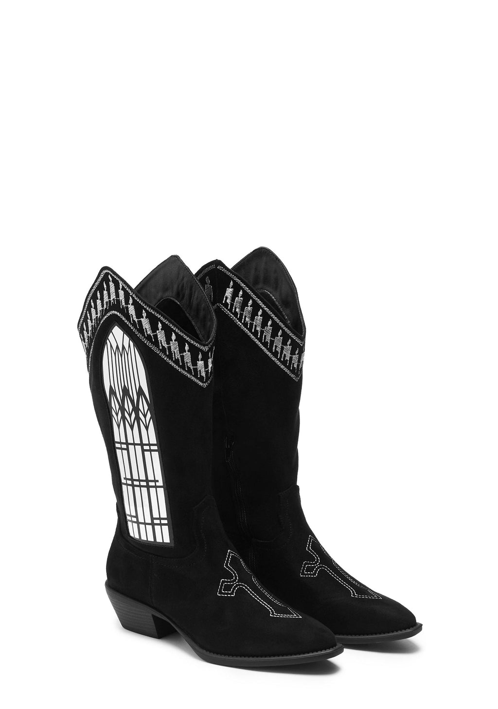 Broken Confessions Cowboy Boots – Black
