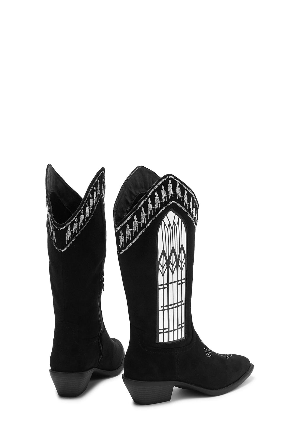 Broken Confessions Cowboy Boots – Black