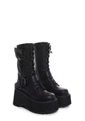 Obsidian Platform Zip-Up Boots – Black