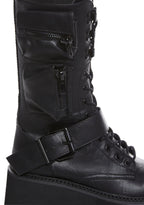 Obsidian Platform Zip-Up Boots – Black
