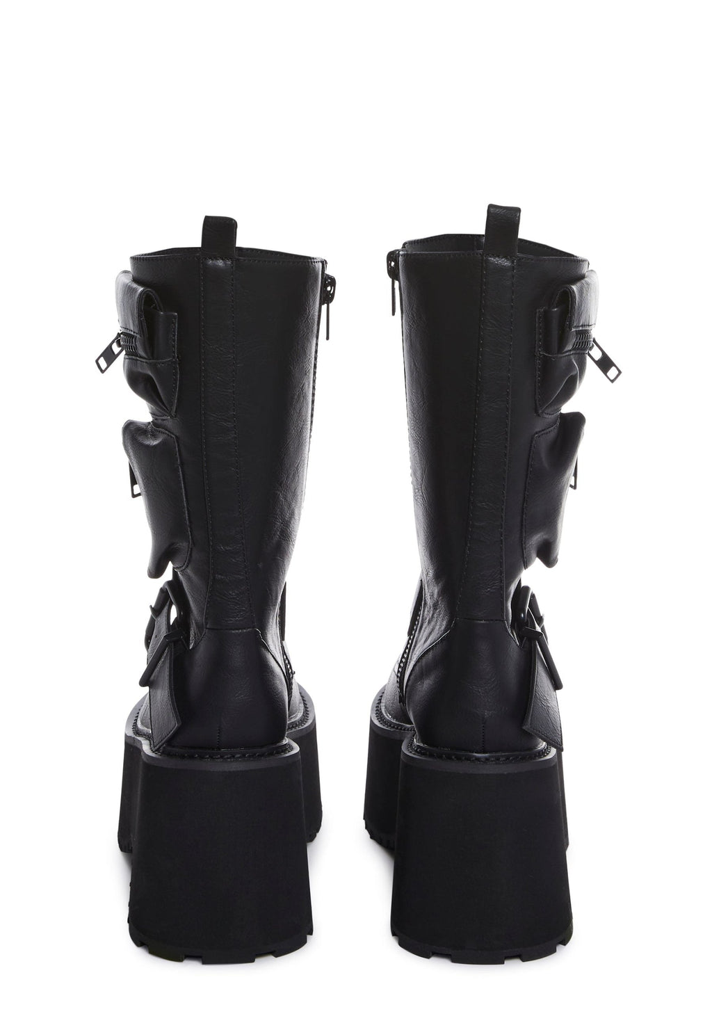 Obsidian Platform Zip-Up Boots – Black