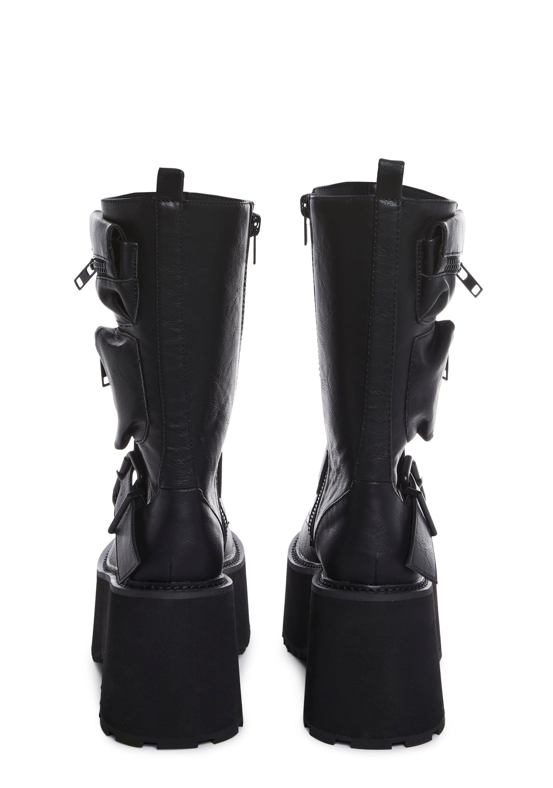 Obsidian Platform Zip-Up Boots – Black