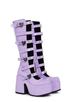 Camel-223 Platform Glow In The Dark Knee High Boots