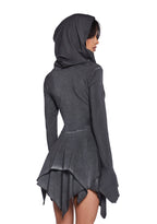F Is For Fairies® Hooded Mini Dress – Gray