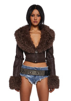 Covet Moto Jacket – Brown