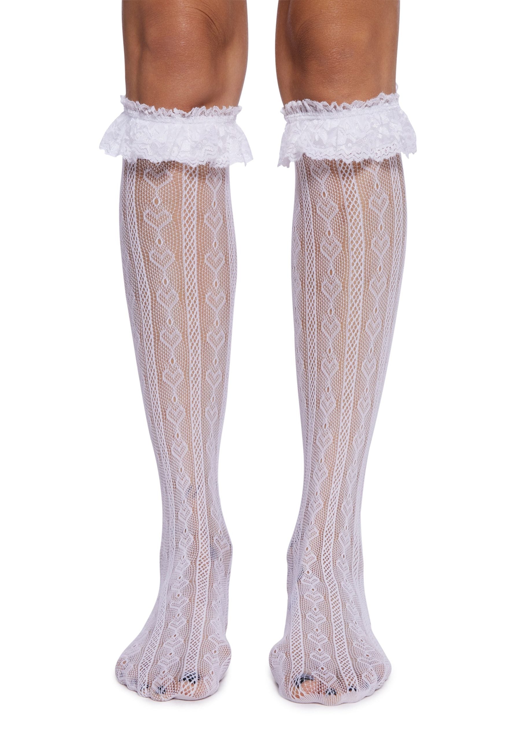 Love Potion Knee High Socks – White