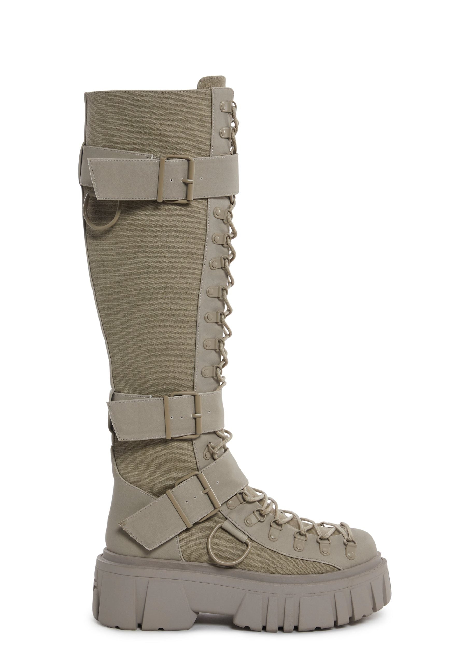 Low Traitor Knee High Boots – Light Gray