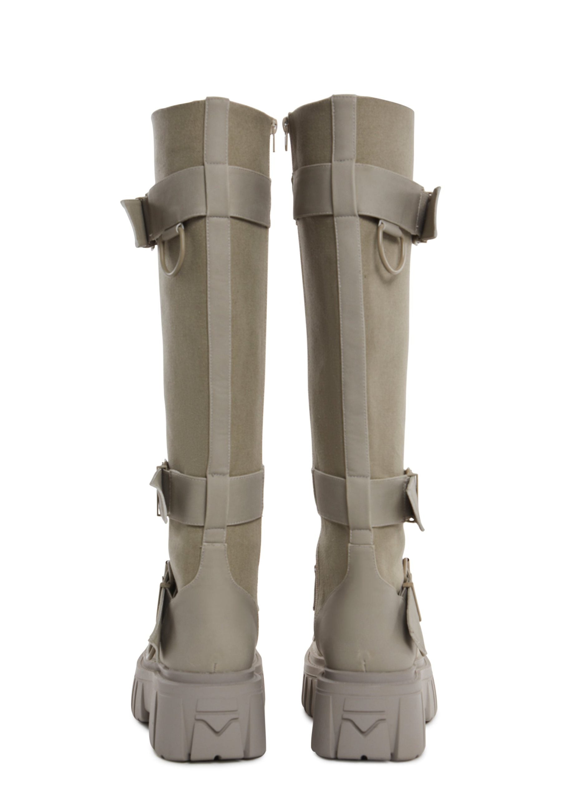 Low Traitor Knee High Boots – Light Gray