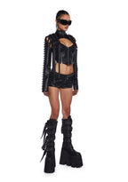 Downbeat Spiked Corset Top