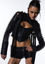 Downbeat Spiked Corset Top