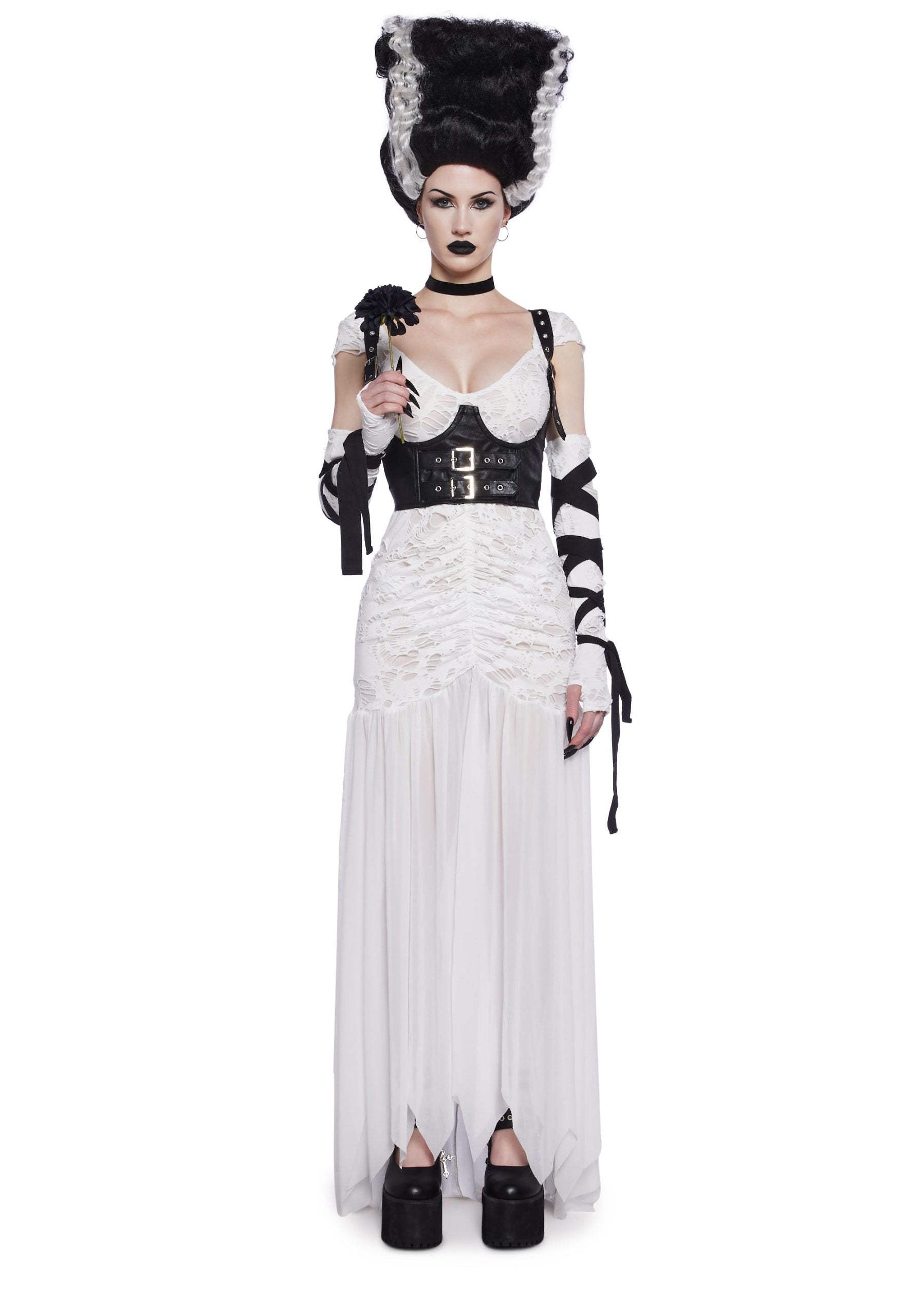 Reanimated Bride Premium Costume And Wig Set